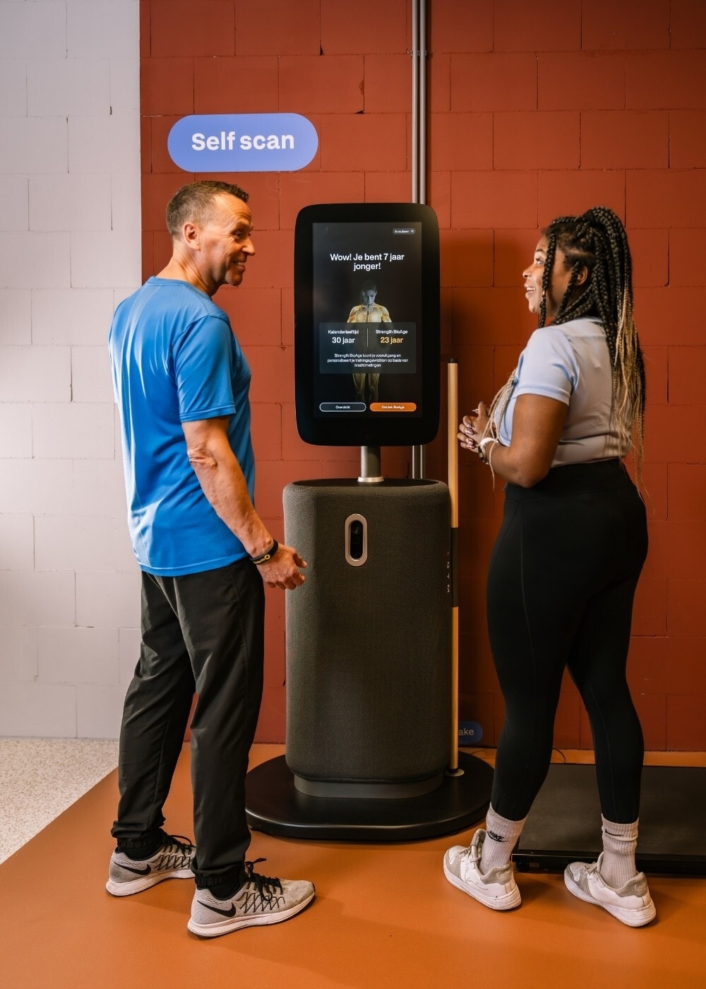 Members at the Circle Fit self-service kiosk