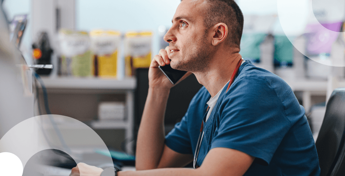 Healthcare worker on the phone